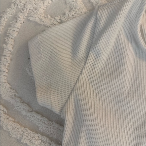 Princess Polly Cream Ribbed Tee - Picture 4 of 7